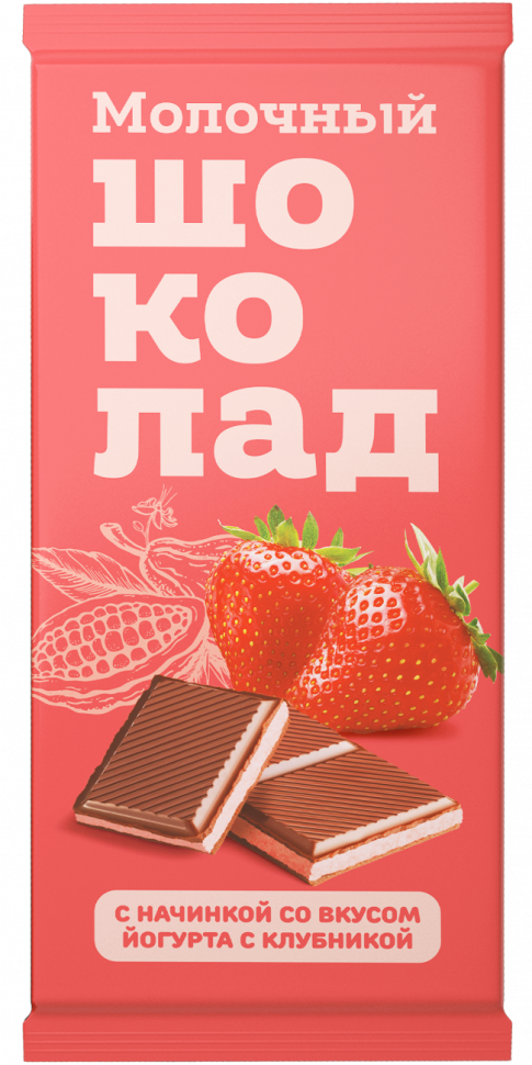  Меренга Шоколад молочный с начинкой Йогурт-Клубника,(блок 24шт по 80г)   в Химках