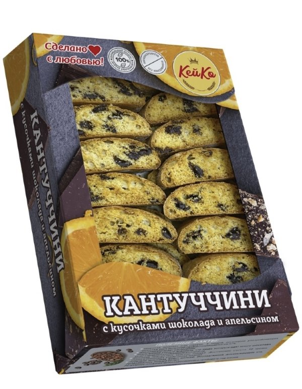 №3 Кей Ко Кантуччини с кусочками шоколада и апельсином, 200г   в Химках