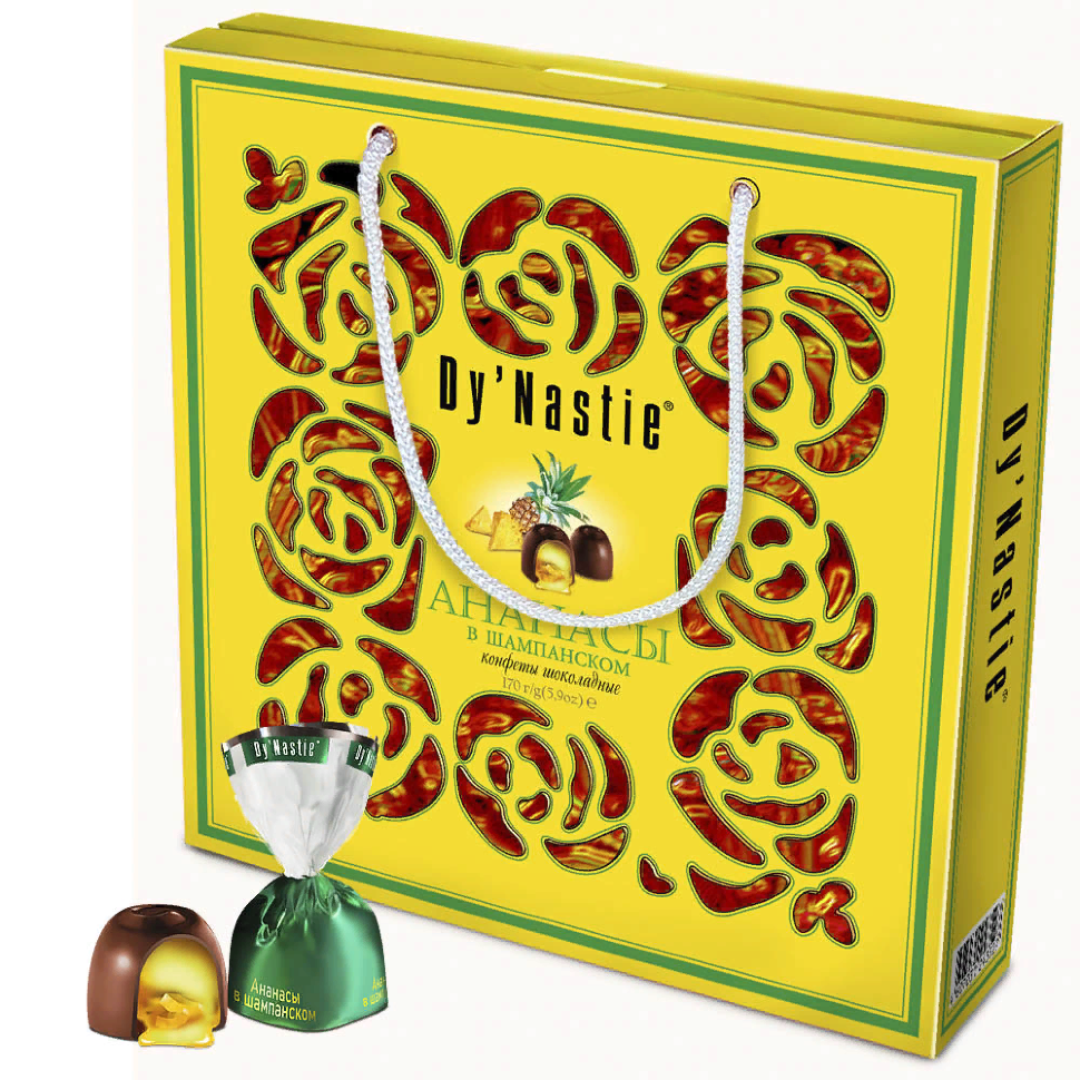  Династия Сумка Конфеты "Ананасы в шампанском", 220г   в Химках